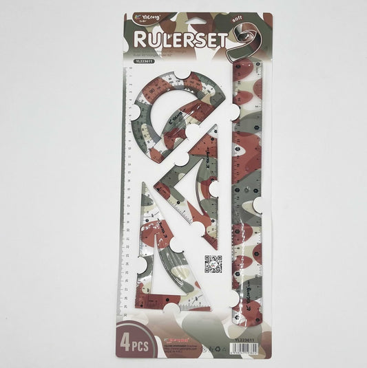 ESTUCHE GEOMETRICO FLEX MILITAR 4 PIEZAS YALONG