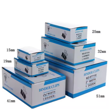 BINDER CLIP/PISA PAPELES/ CLIP BILLETERO X 12 PIEZAS CAJA ROARI