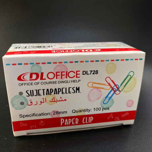 SUJETA PAPEL DE COLORES 28mm