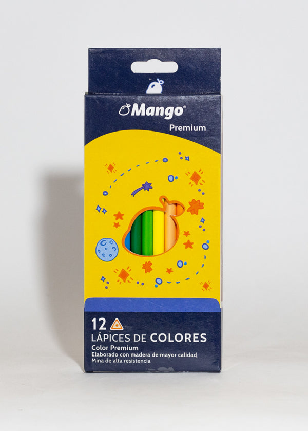 LÁPICES DE COLORES 12 PIEZAS MANGO