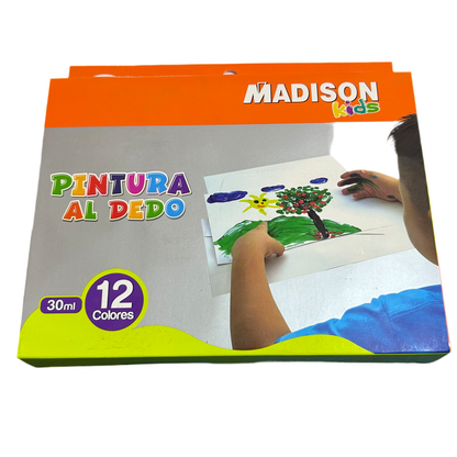 PINTURA PARA DEDO MADISON 30 ML 12 COLORES