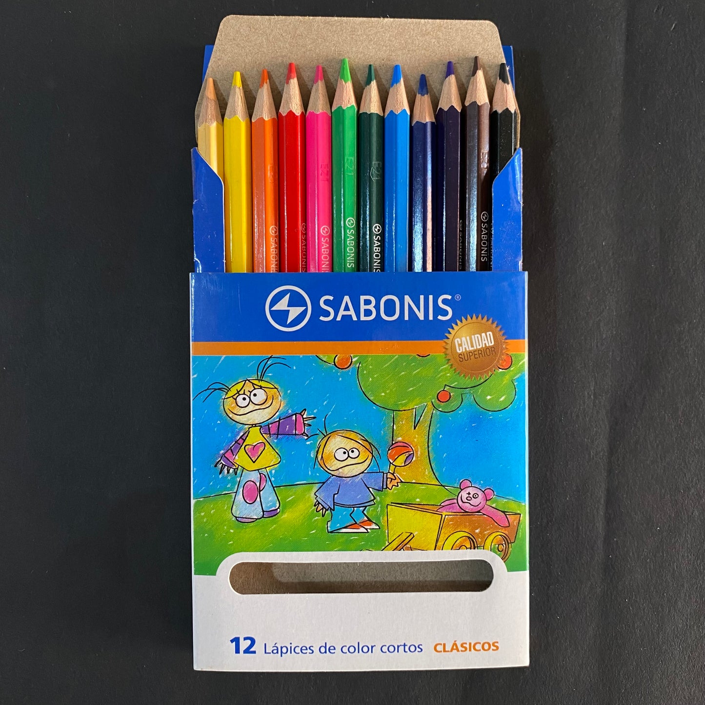 12 Lápices de Colores Cortos