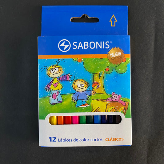 12 Lápices de Colores Cortos