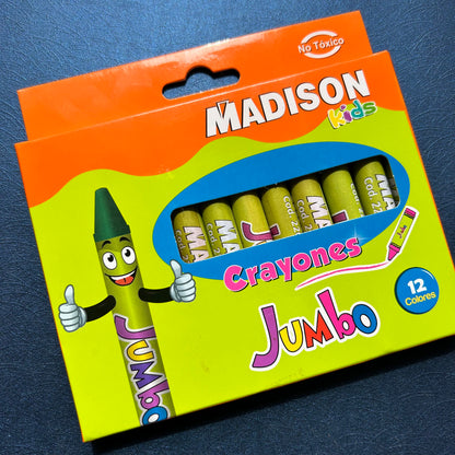CRAYONES JUMBO 12 COLORES MADISON
