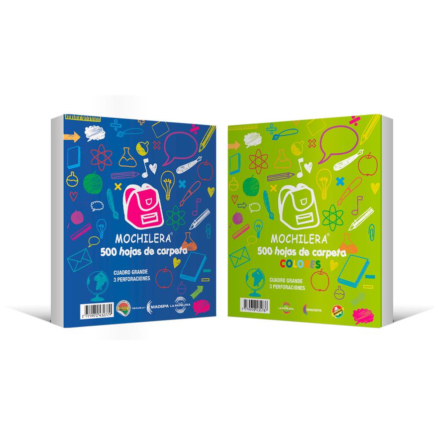 PAQUETE DE HOJAS DE CARPETA X500 MOCHILERA