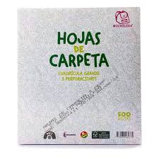 PAQUETE DE HOJAS DE CARPETA X500 MOCHILERA